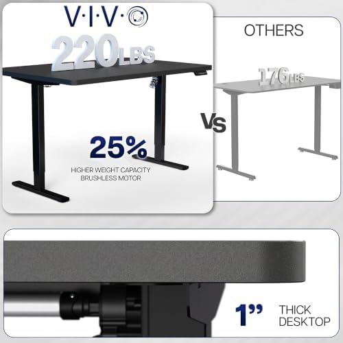 VIVO Black 48 x 30 in Standing Desk, DESK-KIT-1W5B