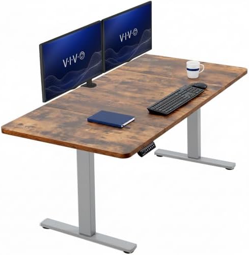 VIVO Rustic Vintage Brown 60 x 30 in Standing Desk, DESK-KIT-1G6N-30