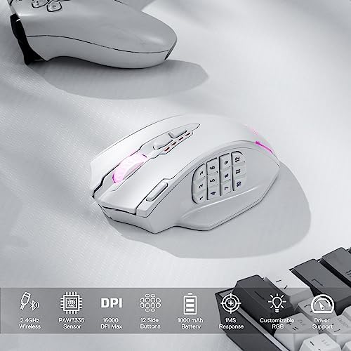 Redragon M913 Wireless RGB MMO Gaming Mouse 16000 DPI Remapping Keys
