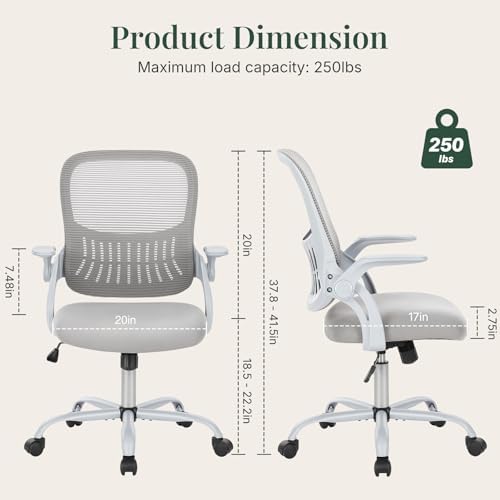 Home Office Desk Chair with Flip-up Armrest, Computer Chair