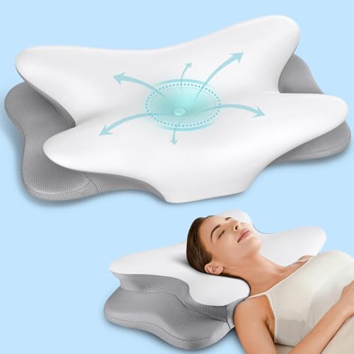 Cervical Neck Pillow for Pain Relief - Ergonomic Side Sleeper Pillow(White)