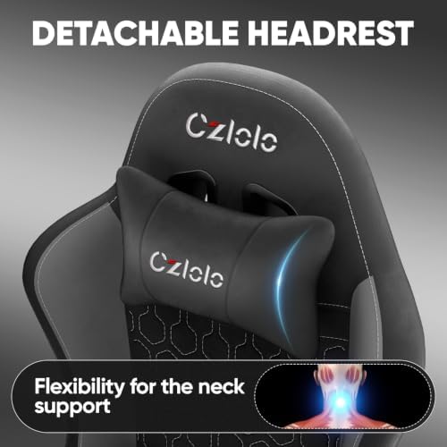 Czlolo Fabric Big and Tall Gaming Chair with Extended Footrest