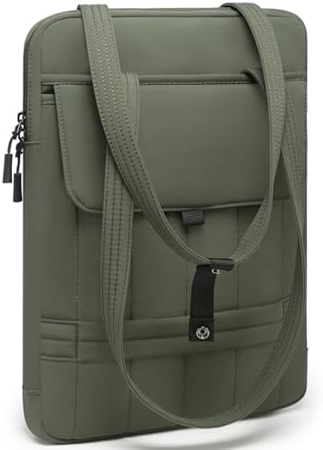 HYZUO 15-16 Inch Puffy Laptop Case Sleeve Padded Handbag, Midnight Green