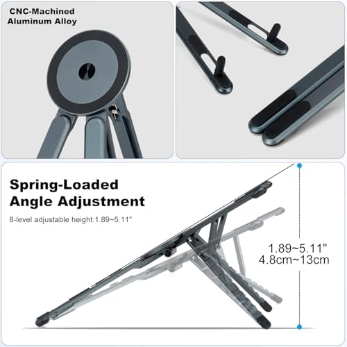 koolehaoda Portable Laptop Stand for Desk & Travel, Foldable Computer Riser