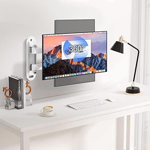 Suptek TV Wall Mount Swivel Tilt Rotation Full Motion Adjustable Articulating for Most 15-32 inch LED, LCD Monitor Wall Mount VESA 75,100, White (MA2720W)