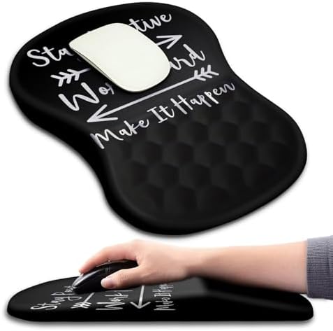 Mouse Pad Wrist Support, Ergonomic Mouse Pad with Massage Dot, Comfortable Computer Mouse Pad for Laptop, Wrist Rest Pain Relief Mousepad with Non-Slip PU Base for Office & Home, 12 x 8 in