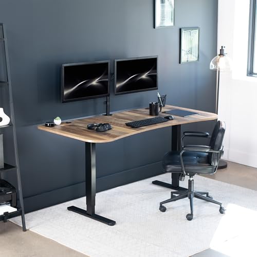 VIVO Reclaimed Wood 63 x 32 in Standing Desk, DESK-KIT-2B1P
