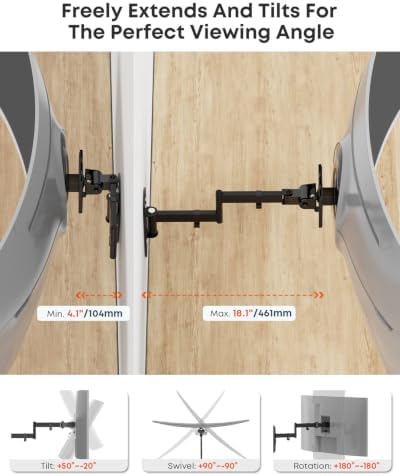 Monitor Wall Mount for up to 49 inch Ultrawide Screens, Max Holds 44lbs