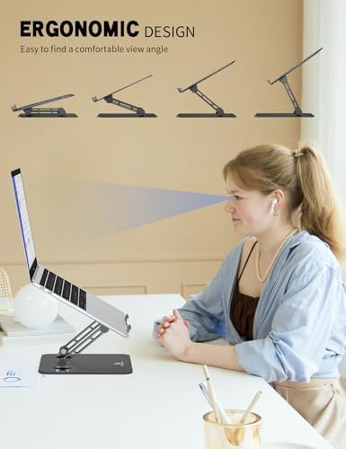 Z-Shaped Laptop Stand for Desk Fits 10"-16" Notebook, Black