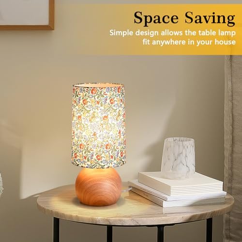 Ziqqeelam Flowers Cute Small Table Lamp, Boho Floral Table Lamps for Bedroom, Bedside Small Table Lamp for Small Space, Farmhouse Mini Table Lamp with Flowers Shape for Bedroom, Living Room, Nursery