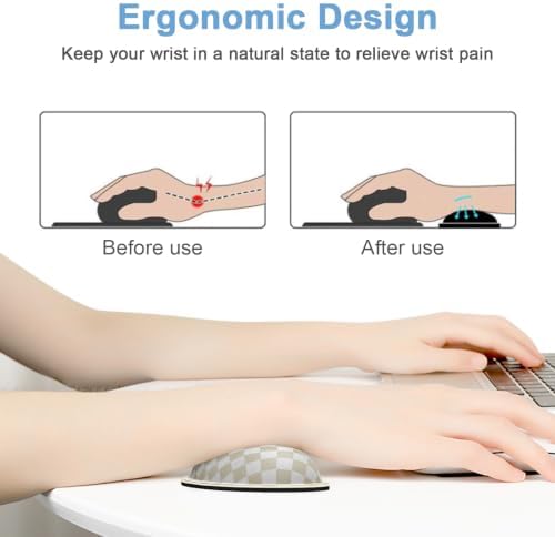 Dapesuom Mouse Wrist Rest, Cute Ergonomic Memory Foam Mouse Wrist for Computer Desk Mats Support, Hand Rest Pad Cushion for Gaming, Office, Laptop, Men, Women, Pain Relief & Easy Typing, Sand