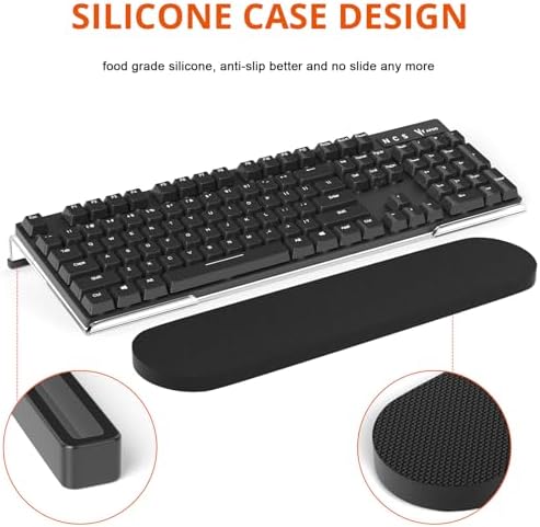 Richboom Ergonomic Computer Keyboard Stand - Tilt PC Keyboard Stand Riser for Easy Typing, Acrylic Keyboard Tray Holder for Office Desk, Home, School, with Silicone Anti-Slip Case, Clear
