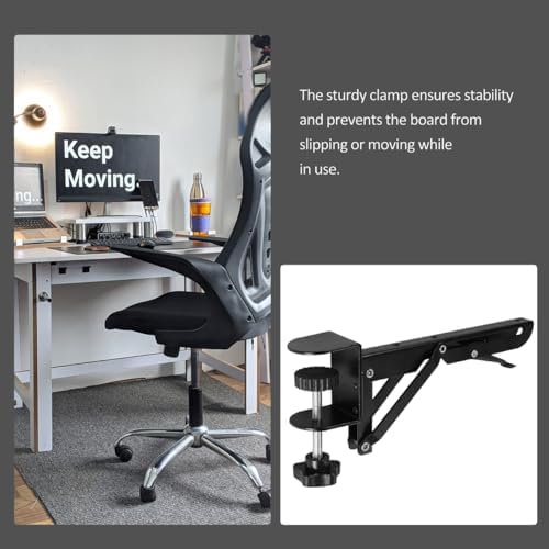 Angoily Foldable Keyboard Hand Support Bracket with Clamp Adjustable Desktop Extension Board 9.84X4.13X1.77In for Home Office Desk Keyboard Tray