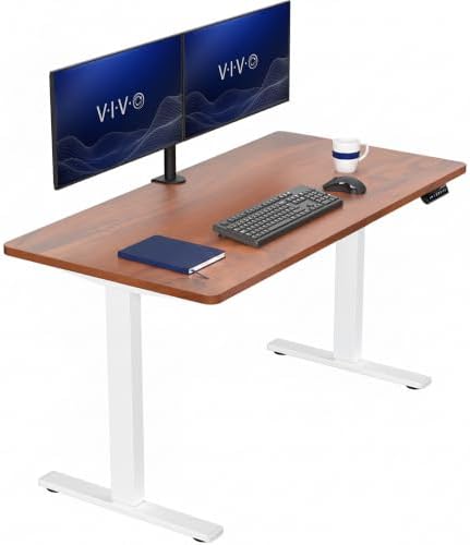 VIVO Dark Walnut 55 x 28 in Standing Desk, DESK-KIT-1W55D
