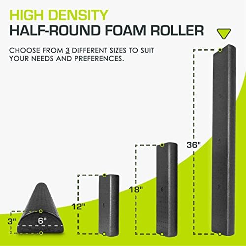 ProsourceFit High Density Foam Rollers - inches long. Firm Full Body Athletic Massager for Back Stretching, Yoga, Pilates, Post Workout Trigger Point Release