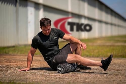TKO 18 Inch High-Density Foam Roller | Deep Tissue Muscle Recovery & Exercise Tool | Durable Black Roller for Yoga, Pilates, Physical Therapy, and Relieving Muscle Soreness - Black/White