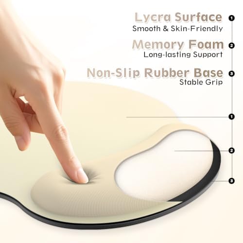 Mouse Pad with Wrist Rest, 2-in-1 Mousepad with Wrist Support Set