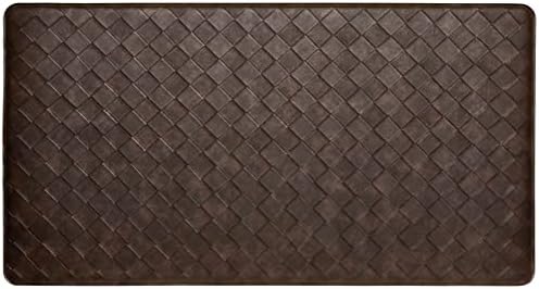 Home Dynamix Trenton Solace Traditional Diamond Textured Kitchen Mat, Espresso, 17"x39"
