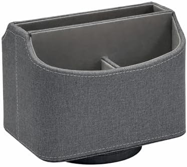UnionBasic Rotating Desk Organizer, 360 Desk Spinning Caddy, Desktop TV Guide/Mail/Media/Remote Controller Holder Organizer, Barry Grey