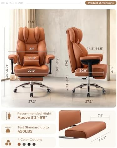 Big and Tall Office Chair, High Back Ergonomic Desk Chair