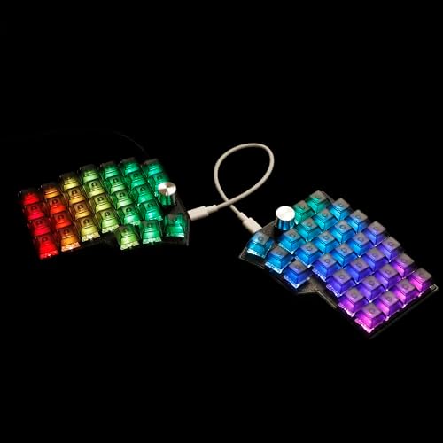 YMDK BORNE Knob Corne4×6 Layout 58 Keys Ergonomic Wired Hot-swap Split MX Mechanical Keyboard South RGB QMK Vial Programmable