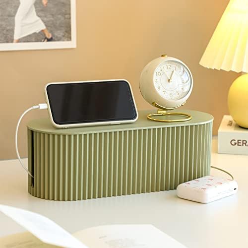 FABROK Cable Management Box, Power Strip Holder, Large, Green