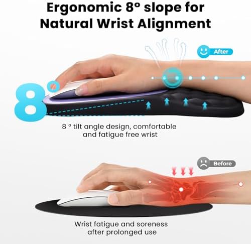 EooCoo Massage Ergonomic Mouse Pad with Dual-Slope Design Wrist Rest