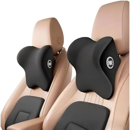 2 Pack Car Headrest Pillow for Neck Support, Soft Car Neck Pillow for Driving with Adjustable Strap and Removable Cover, Universal Fit Headrest Car Pillow