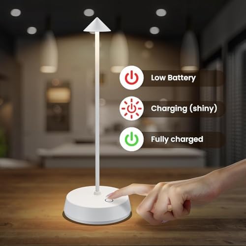 Cordless Touch Table Lamp Rechargeable LED Battery Operated 6000mAh