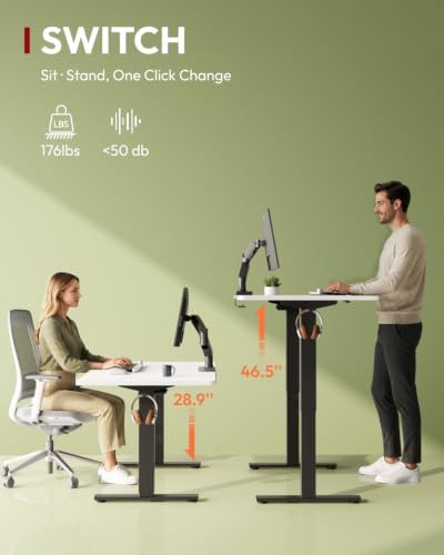 SANODESK 1'' Thick One-Piece 60 x 24'' Height Adjustable Standing Desk