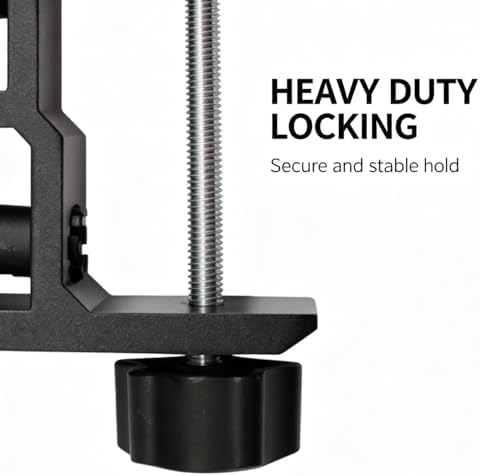 Replacement Heavy Duty C Clamp for 1/2” and 5/8” Hole Base Magnifying Lamp,Desk Lamp,Swing Arm Lamp,Phone I pad Mount,Tablet Mic Holder,Table Mount Clamp for Microphone Stand Mic Boom Arm (G2 BLACK)