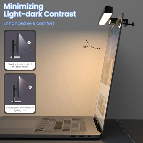 HomeBeyond Monitor Light Bar, USB LED Task Lamp for Flat Screens, Eye-Care Dimmable Desk Lamp with Touch Control, No Glare Reading Light for Home Office