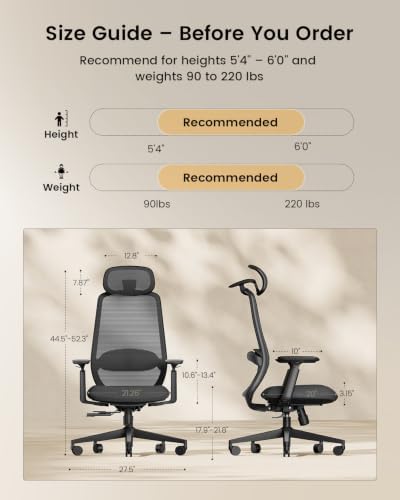 ProtoArc EC200 Ergonomic Office Chair with Adjustable Seat Depth