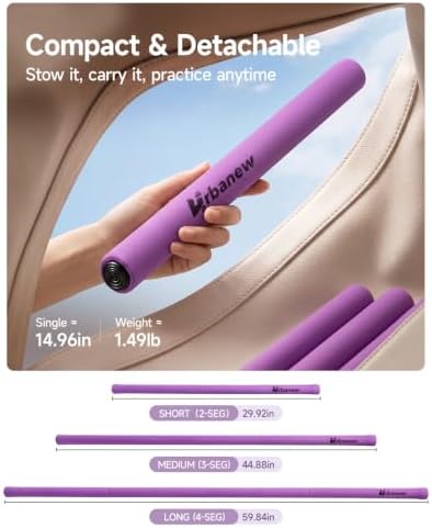 Yoga Stick, 60" Adjustable Stretching Stick for Mobility & Balance