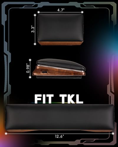 ASFSKY RGB Keyboard and Mouse Wrist Rest Set for 60%-75% Compact Keyboards