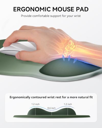Mouse Pad with Wrist Rest for Desktop Large Ergonomic Mouse Mat Non-Slip