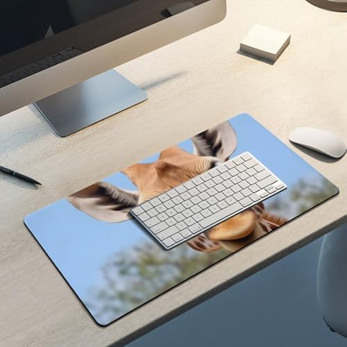 Animal Giraffe Stretching Head Long Neck Closeup Cute Large Mouse Pad Gaming Mousepad Desk Pad for Keyboard and Mouse Mat Non-Slip Base 30x60cm, Style