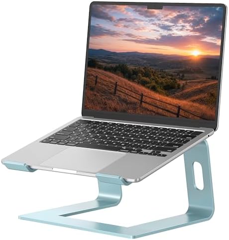 SOUNDANCE Laptop Stand, Aluminum Ergonomic Desk Riser, 10-15.6", Aquamarine