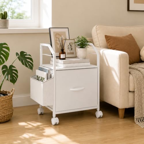 MAHANCRIS Small File Cabinet, Rolling Filing Cabinet for Under Desk