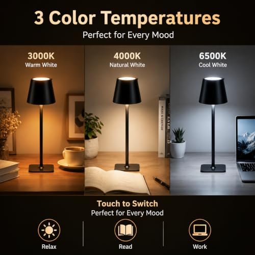 Rechargeable Cordless Table Lamp Set of 2