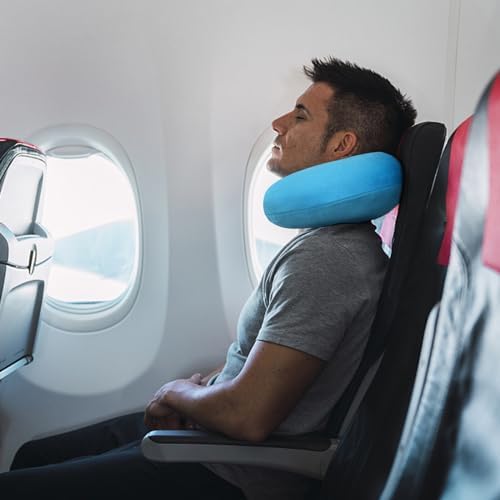 Travel Pillow, Memory Foam Airplane Pillow, Lake Blue