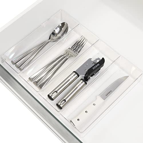 Simple Houseware Clear Drawer Organizer for Office Bin Desk Storage, 3.25"x 9.5", 4 Packs