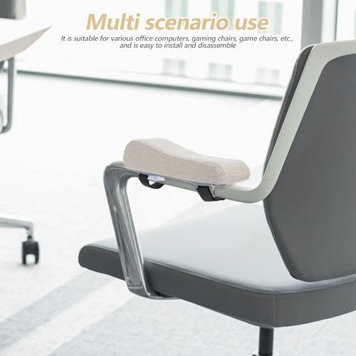 SEWACC Office Chair Armrest Pads 2pcs Gaming Chair Armrest Cushion with Adjustable Strap Washable Sponge Pillow Non-Slip Replacement for Desk Task and Game Chairs