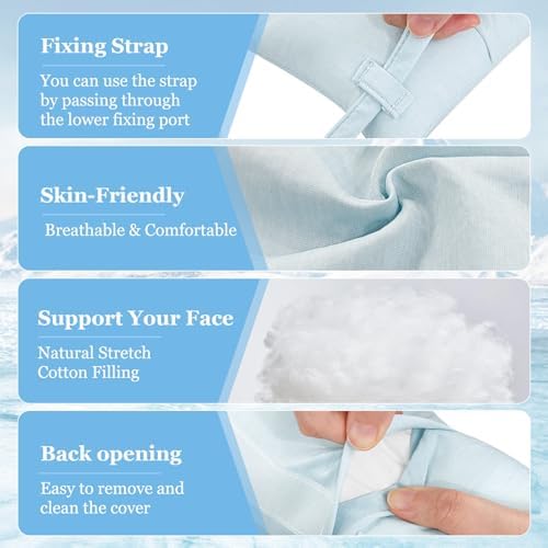 Head Stabilizing Pillow Neck Stabilizer Wedge for Sleeping Upright After Cervical Fusion Surgery Cradle Medical Positioning Bedridden Patient Posture Corrector(Cooling Fabric)