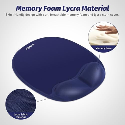 Memory Foam Mouse Pad with Wrist Rest for Vertical Mouse