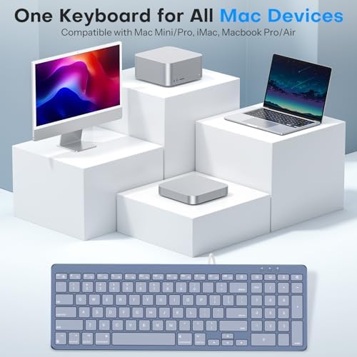 OMOTON USB-A & Type-C Dual Interface Wired Keyboard for Mac,Numeric Keypad