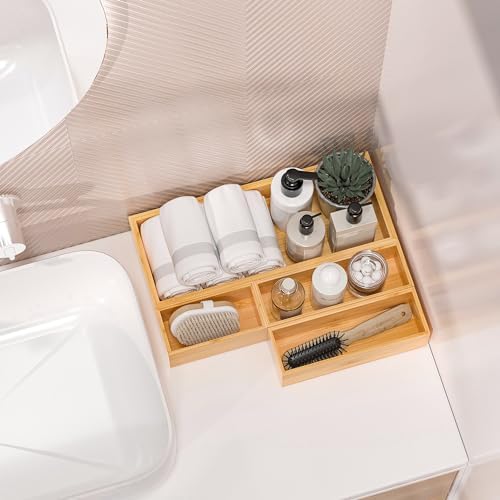 Bamboo Kitchen Drawer Organizer, Deep 2-Pack, 9" x 3" x 2.5"