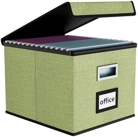 File Organizer Box with Lids, Collapsible File Folder Organizer