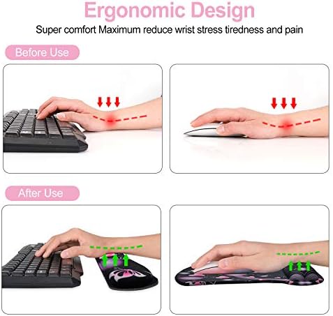 ToLuLu Keyboard Wrist Rest Pad Ergonomic Mouse Pad Set, Cute Mousepad