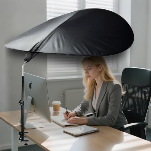 Large Size 52''Office Cubicle Shade Cubicle Desk Light Shield to Block Anti-Glare Cover Light Sensitive Professionals Cubicle Light Quick Install Shading Light Shade with Clamp(Patent Pending)